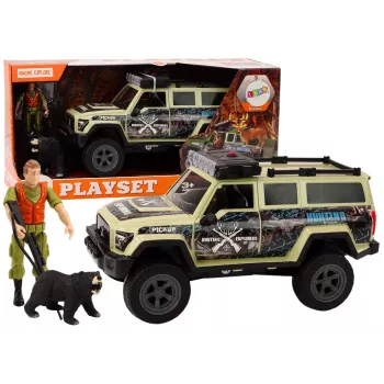 LEAN TOYS Offroad-Jagdauto Hunter Bear mit Licht und Sound Beige