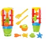 LEAN TOYS 18546 Sandspielzeug-Set mit großem Sandmühle, Eimer und bunten Formen – 7-teiliges Strand- und Sandkasten-Spielset für Kinder ab 12 Monaten
