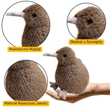 LEAN TOYS Plüsch Kiwi Vogel Plüschtier Maskottchen Kuscheltier Dunkelbraun 25cm