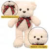 LEAN TOYS Plüsch-Maskottchen Kuscheltier Teddybär mit Schleife Weiß 30cm
