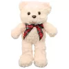 LEAN TOYS Plüsch-Maskottchen Kuscheltier Teddybär mit Schleife Weiß 30cm