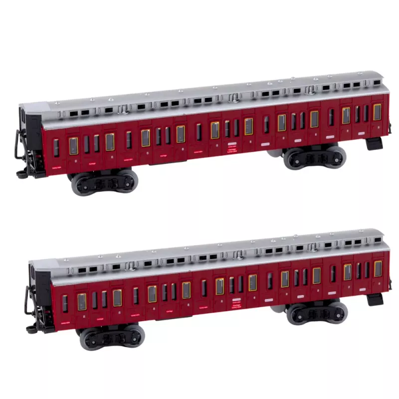 LEAN TOYS Klassische elektrische Eisenbahn mit Fernbedienung, Lichtern, Geräuschen und Rauch