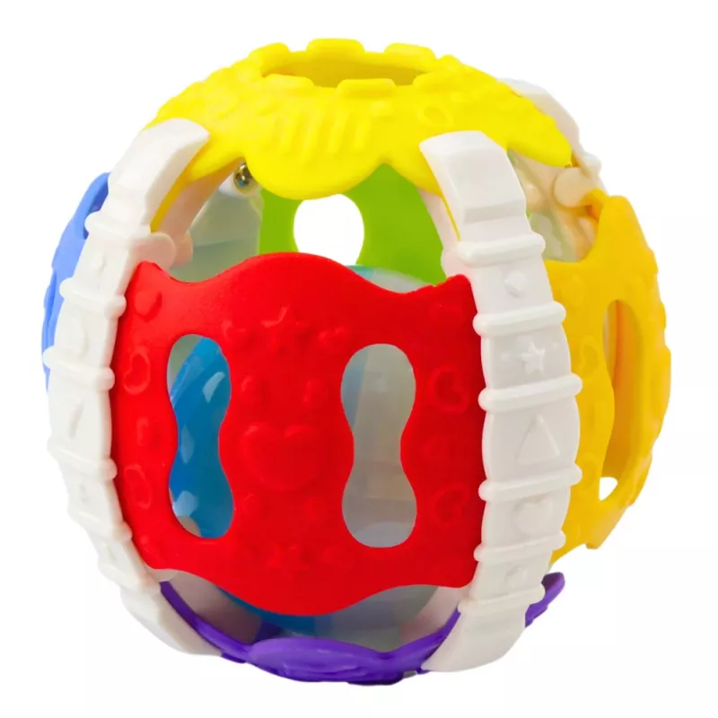LEAN TOYS Sensorikball für Babys aus Gummi mit Licht und Geräuschen, bunt