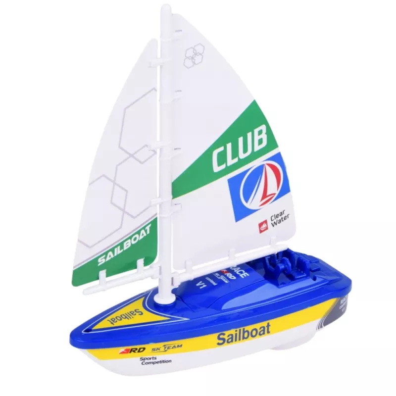 LEAN TOYS Segelboot Wasserboot batteriebetrieben Turbinenantrieb Blau