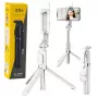 LEAN Selfie-Stick-Stativ mit Bluetooth-Fernbedienung und Handyhalterung ZS8 Weiß