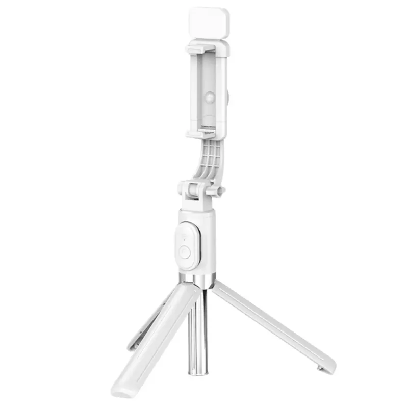 LEAN Selfie-Stick-Stativ mit Bluetooth-Fernbedienung und Handyhalterung ZS8 Weiß