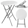 LEAN Klapptisch mit Verriegelung Catering Bankett Rund Weiß 80x73cm
