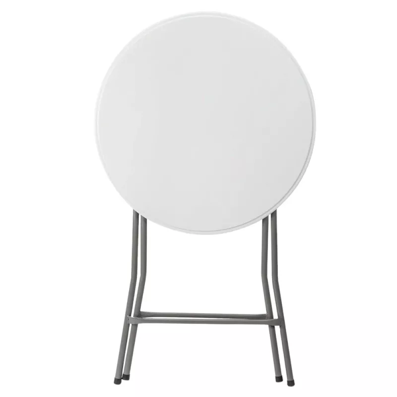 LEAN Klapptisch mit Verriegelung Catering Bankett Rund Weiß 80x73cm