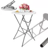 LEAN Klapptisch mit Verriegelung Catering Bankett Rund Weiß 80x73cm