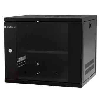 EMITER EM/SH02B5409-08 19 inch 9U Wandmontage-Netzwerkschrank, Glastür, 550x450x455 mm, Schwarz