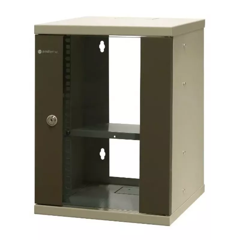 EMITER EM/SOHO-9U 10 inch 9U Wandmontage-Netzwerkschrank mit Glastür, 325×330×445 mm, Schwarz