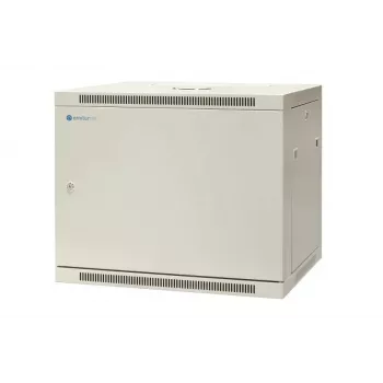 EMITER EM/AP6409-B 19-Zoll 9U Wandmontage-Netzwerkschrank, 600x450x500 mm, abschließbare Stahltür, Schwarz