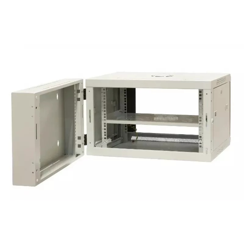 EMITER EM/AH6506 19 inch 6U Wandmontage-Netzwerkschrank, gehärtete Glastür, 600×550×370 mm, Schwarz