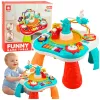 LEAN TOYS Lern-Tisch Interaktives Musik-Panel Piano 2 in 1 Türkis