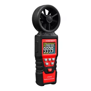 HABOTEST HT625B Digitales Anemometer mit USB, Windgeschwindigkeits-/Temperatur-/Luftvolumenmessgerät, beleuchtetem LCD, externem Flügelradsensor