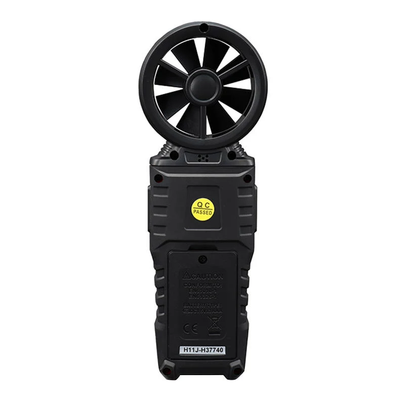 HABOTEST HT625B Digitales Anemometer mit USB, Windgeschwindigkeits-/Temperatur-/Luftvolumenmessgerät, beleuchtetem LCD, externem Flügelradsensor