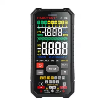 Habotest HT127B Digitales Universalmultimeter True RMS 6000 Counts Auto-Ranging mit NCV und Temperatur