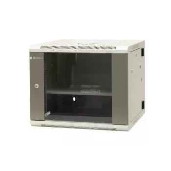 EMITER EM/AH6509 19 Zoll 9U Wandmontage-Split-Gehäuse mit gehärteter Glastür, 600x550x500 mm, Schwarz