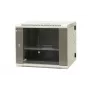 EMITER EM/AH6509 19 Zoll 9U Wandmontage-Split-Gehäuse mit gehärteter Glastür, 600x550x500 mm, Schwarz