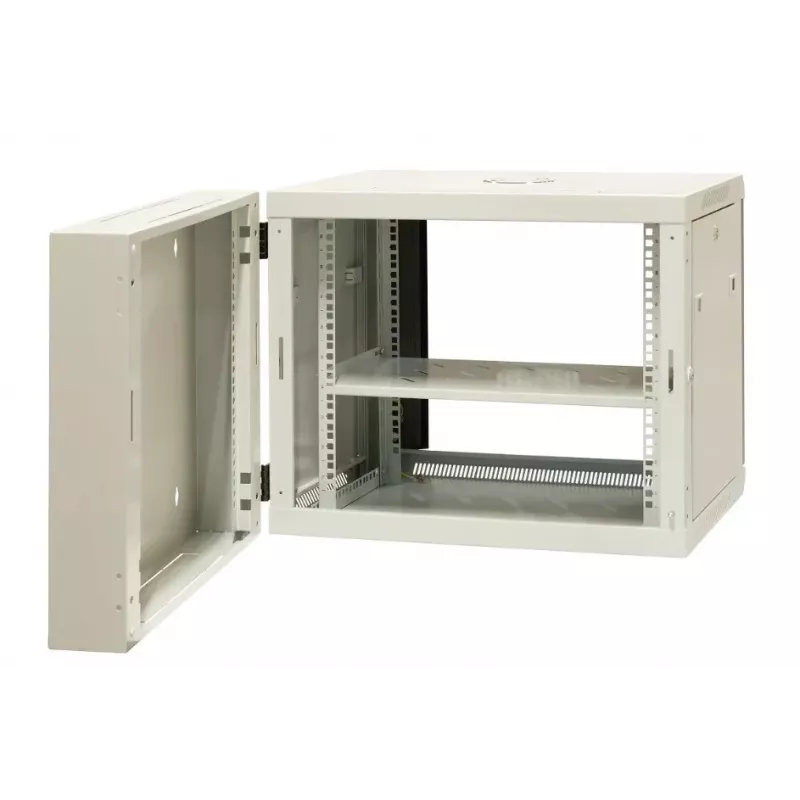EMITER EM/AH6509 19 Zoll 9U Wandmontage-Split-Gehäuse mit gehärteter Glastür, 600x550x500 mm, Schwarz