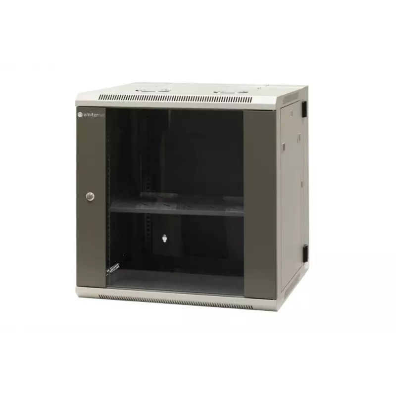 EMITER EM/AH6512 12U Wandmontage-Netzwerkschrank, 600×550×635 mm, Glastür