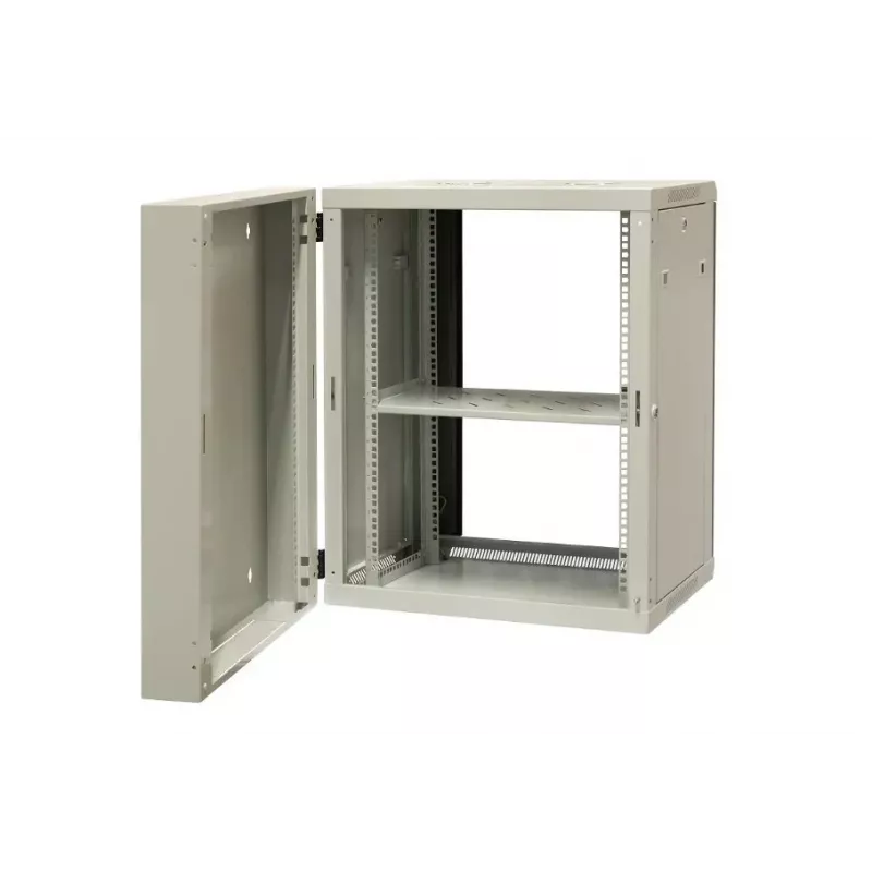 EMITER EM/AH6515 15U Wandmontage-Netzwerkschrank 600x550x770 mm, gehärtete Glastür, Schwarz