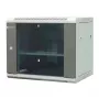 EMITER EM/AP6409 9U Wandmontage-Netzwerkschrank 19 Zoll 600x450x500 mm Grau, gehärtete Glastür, abschließbar