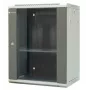 EMITERNET EM/AP6415 15U Wandmontage-Netzwerkschrank mit gehärteter Glastür, 600x450x770 mm, Schwarz
