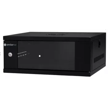 EMITER EM/SH02B5404-08 Wandmontage-Netzwerkschrank 19 Zoll 4U 550x450x230 mm Glastür