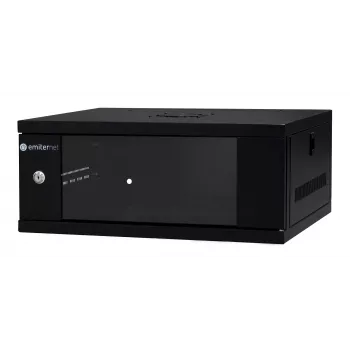 EMITER EM/SH02B5404-08 Wandmontage-Netzwerkschrank 19 Zoll 4U 550x450x230 mm Glastür