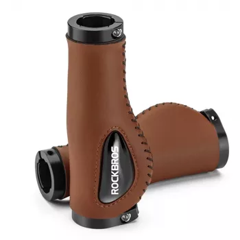 Rockbros 40720001002 Fahrradgriffe aus Leder - braun