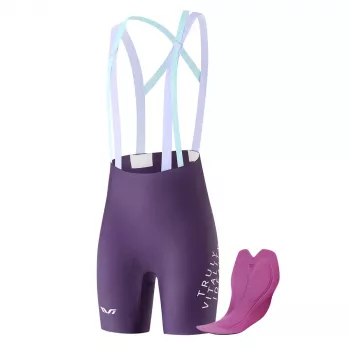 Rockbros YDDK017-1 TVI Damen-Radhose mit Trägern und Polster L – lila