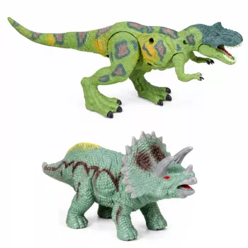LEAN TOYS Dinosaurier Forschungsbasis-Set mit Dinosaurierfiguren, Turm, Käfig und Zubehör