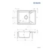 DEANTE ZQJ N11A 1-Schalen-Granitspüle mit Abtropffläche, Graphit