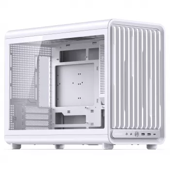 Jonsbo D33 STD Weiß Mini Tower PC-Gehäuse, gehärtetes Glas, mATX/Mini-ITX, USB-C