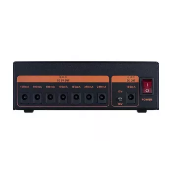 JOYO JJP04 Gitarren-Effektpedal-Netzteil - 10 isolierte Ausgänge, DC 9V/12V/18V, Aluminiumlegierung, Schwarz