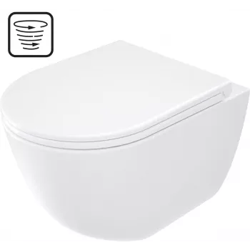 DEANTE WC-Schüssel mit Sitz, rahmenlos - Wirbelspülung