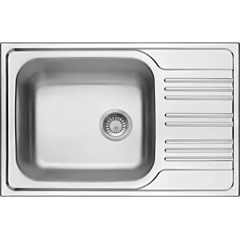DEANTE ZEX 311B 1-Becken-Edelstahlspüle mit Abtropffläche, Edelstahl, reversibel, 780x435 mm