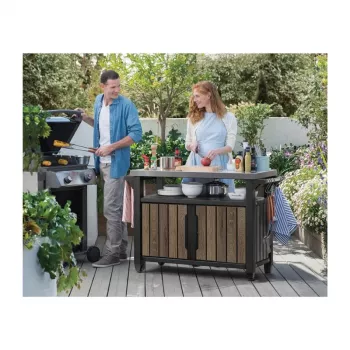 KETER Grilltisch Deco Unity XL 207L Walnuss-Ton