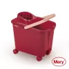 MERY Eimer 14L mit Aufsteckrädern rot