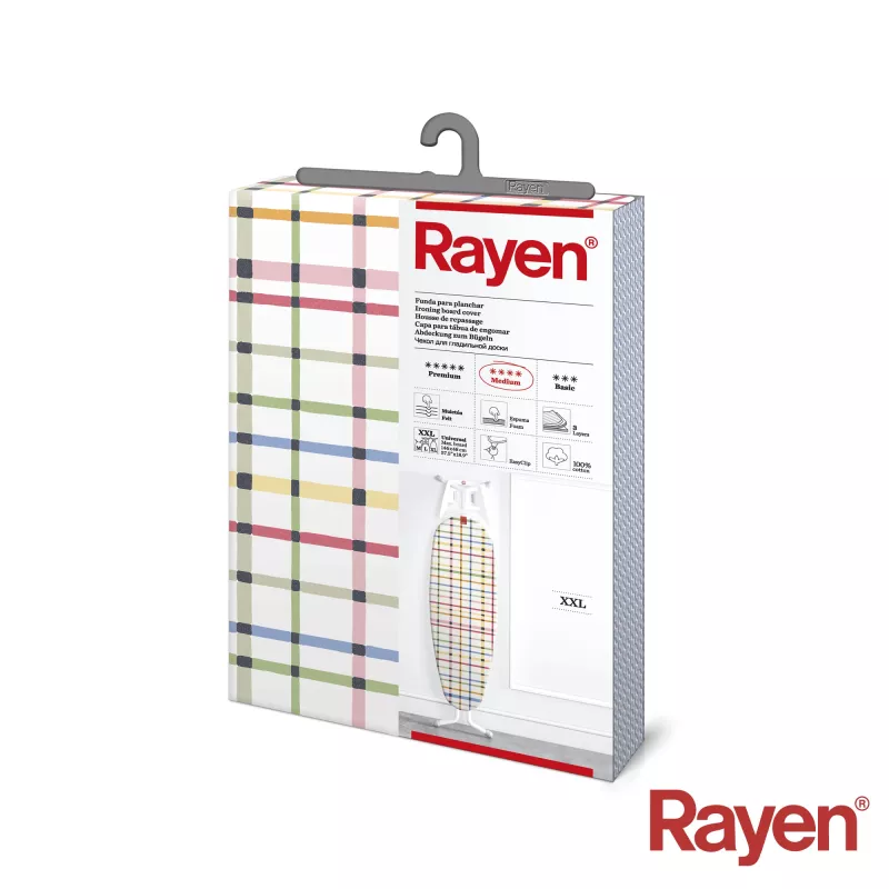 RAYEN Bügelbrettbezug Stoff Medium XXL Easyclip 150x55cm