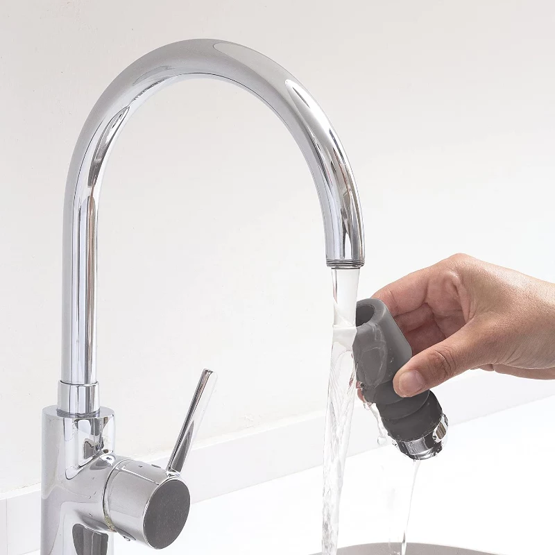 RAYEN 01083003 Verstellbarer Wasserhahn-Wasserfilter – Mehrstufig Keramik, Aktivkohle & PP-Baumwolle, Werkzeuglose Installation, Universelle Passform