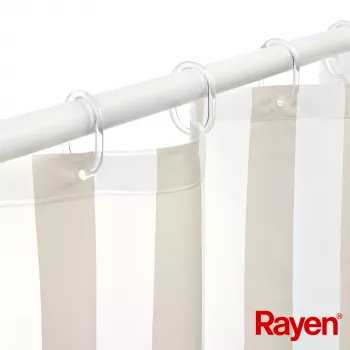 RAYEN Duschvorhang 180x200cm weiß/beige, PEVA