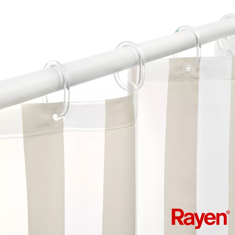 RAYEN Duschvorhang 180x200cm weiß/beige, PEVA