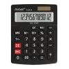 REBELL RE-8118-12 BX Halb-Desktop-Taschenrechner, 12-stelliges abgewinkeltes LCD, Dual-Power Solar & Batterie, Schwarz