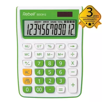 REBELL RE-SDC912GR BX Halb-Desktop-Taschenrechner 12-stellig Dual Power Grau