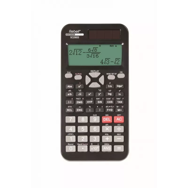 REBELL RE-SC2060S BX Wissenschaftlicher Taschenrechner, 240 Funktionen, 2-zeiliges LCD, batteriebetrieben, Schwarz