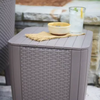 KETER Gartentisch/Aufbewahrungsbox Luzon Flat Wicker beige