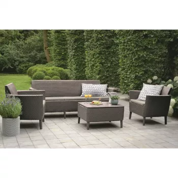 KETER Gartenmöbel-Set Salemo 3-Sitzer-Set beige