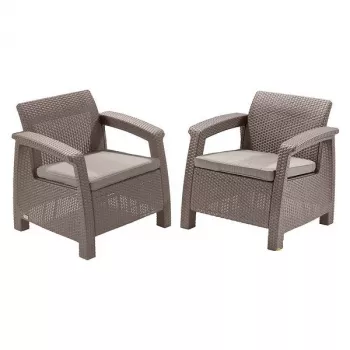 KETER Gartenstühle Corfu Duo Set beige